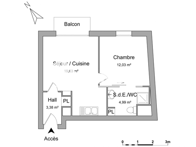 Appartement 2 pièces (40.03 m²) à louer - Armentieres (59280)