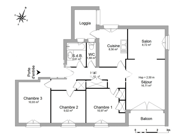 Appartement 4 pièces (81.15 m²) à louer - Biilere (64140)