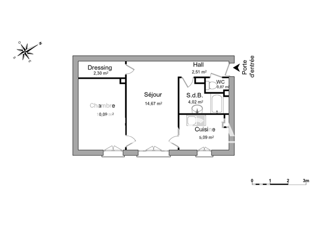 Appartement 2 pièces (39.55 m²) à louer - Rueil Malmaison (92500)