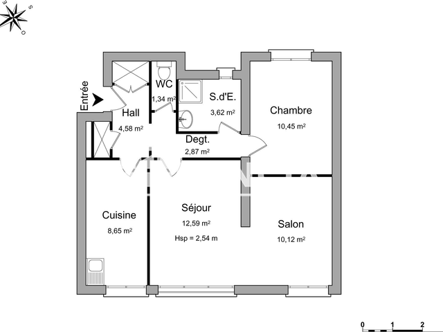 Appartement 3 pièces (54.22 m²) à louer - Brest (29200)