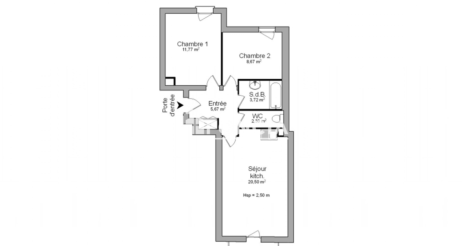 Appartement 3 pièces (45 m²) à louer - Landerneau (29800)