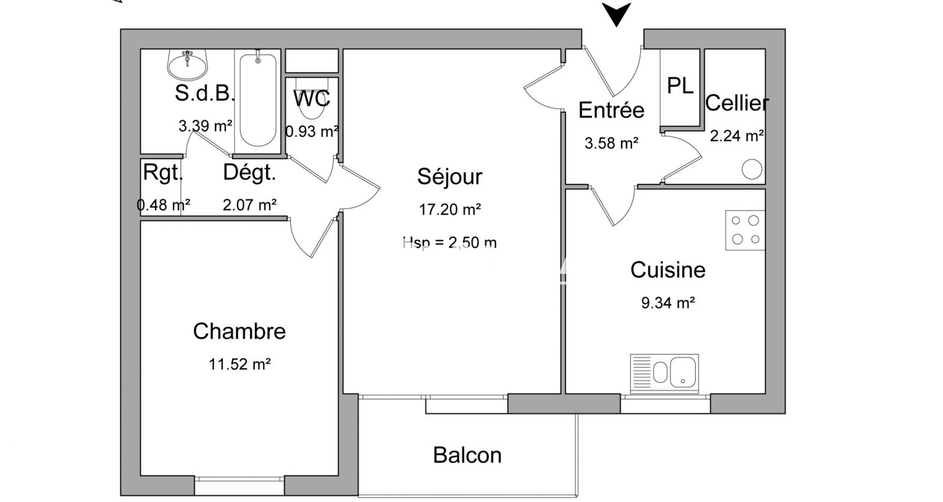 Appartement 2 pièces (50.75 m²) à louer - La Madeleine (59110)