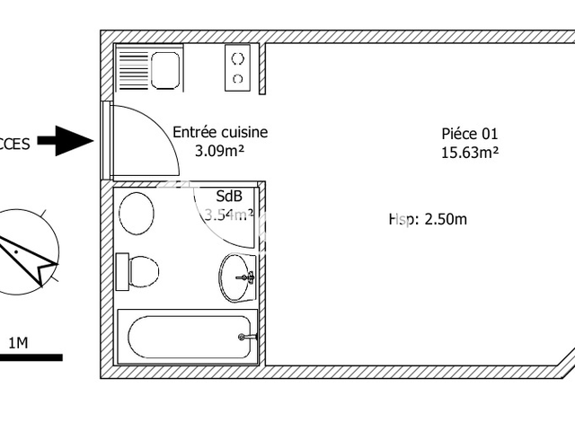 Studio (22.26 m²) à louer - Lambersart (59130)