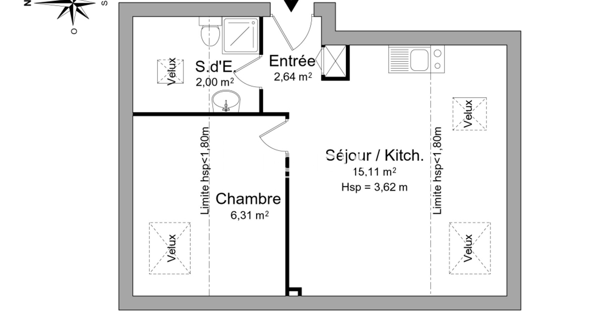 Appartement 2 pièces (26.06 m²) à louer - Sartrouville (78500)