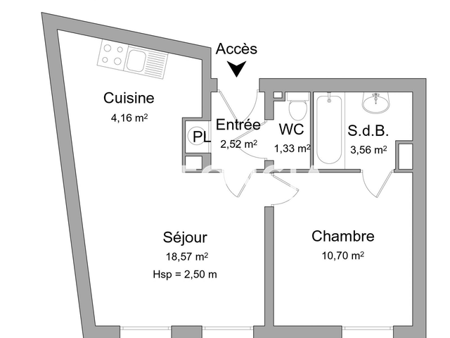 Appartement 2 pièces (40.84 m²) à louer - Valenciennes (59300)