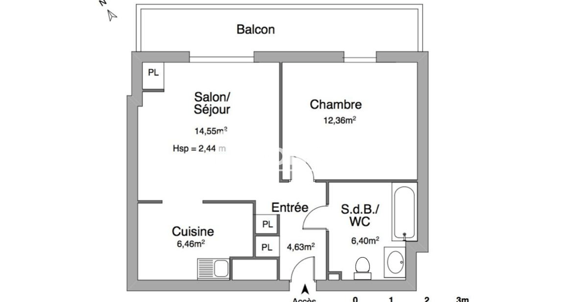 Appartement 2 pièces (44.4 m²) à louer - Brest (29200)