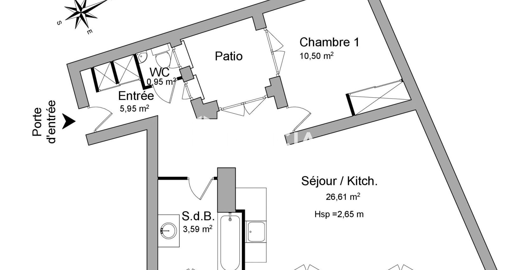 Appartement 2 pièces (47.6 m²) à louer - Nanterre (92000)