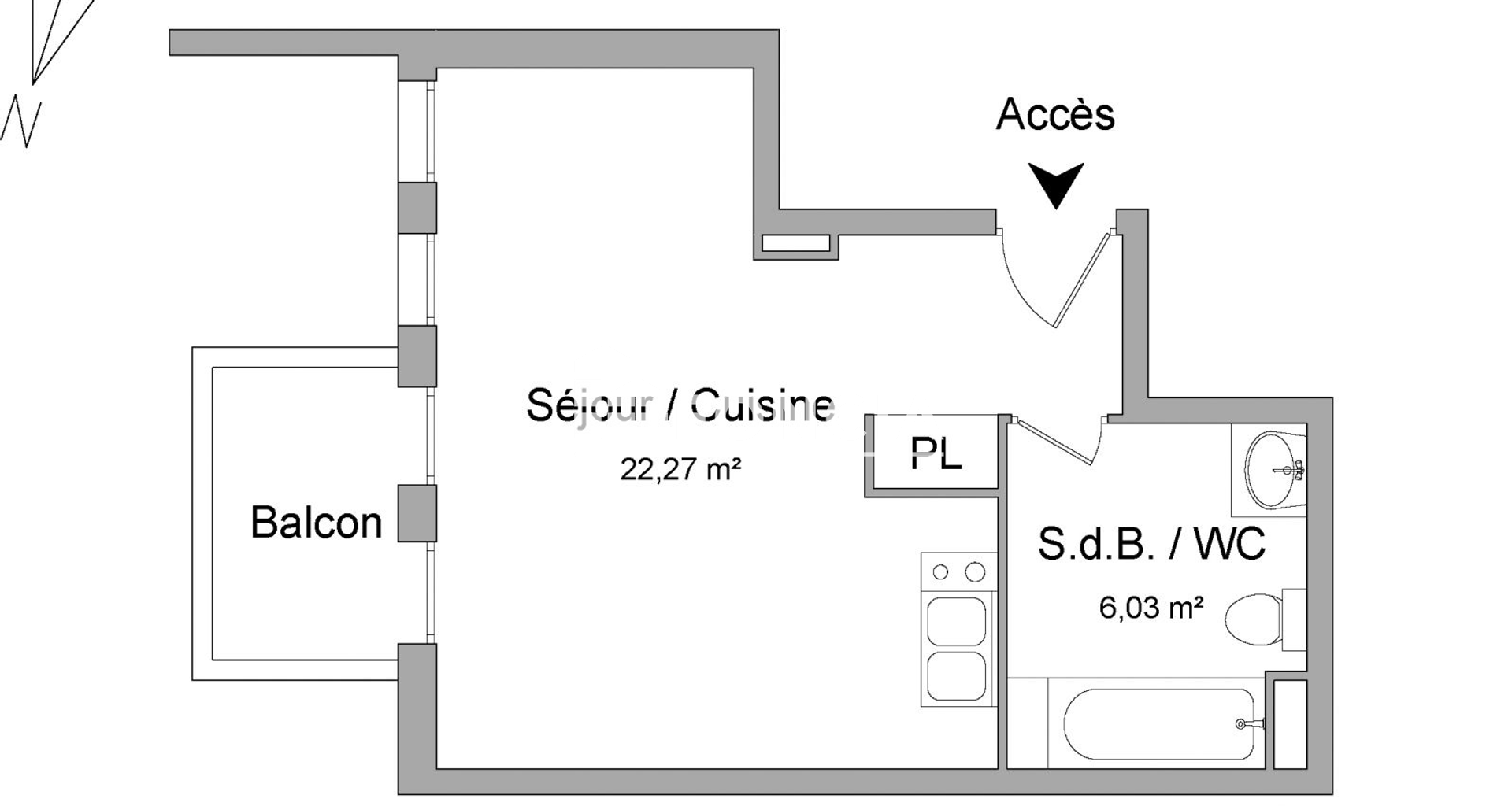 Studio (28.3 m²) à louer - La Madeleine (59110)