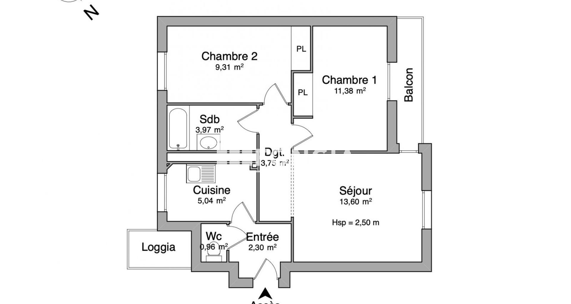 Appartement 3 pièces (50.31 m²) à louer - Rueil-malmaison (92500)