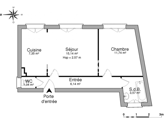 Appartement 2 pièces (44.98 m²) à louer - Mont De Marsan (40000)