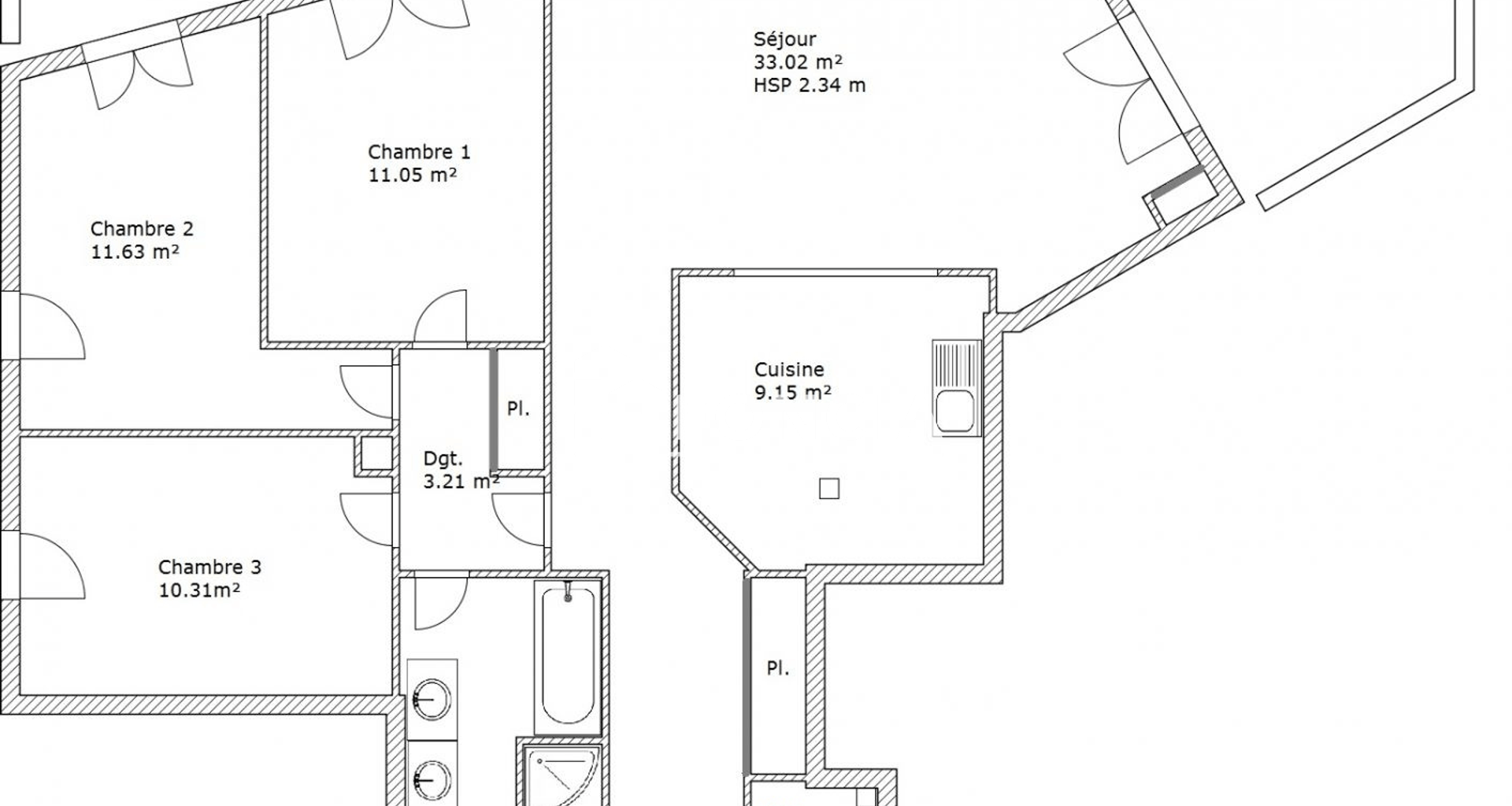 Appartement 4 pièces (93.96 m²) à louer - Beauvais (60000)