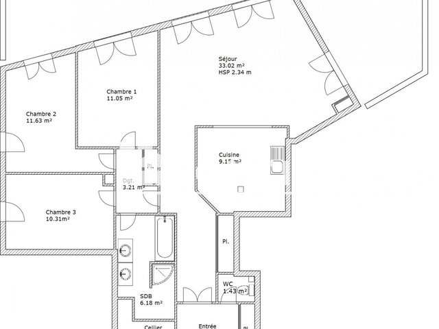 Appartement 4 pièces (93.96 m²) à louer - Beauvais (60000)