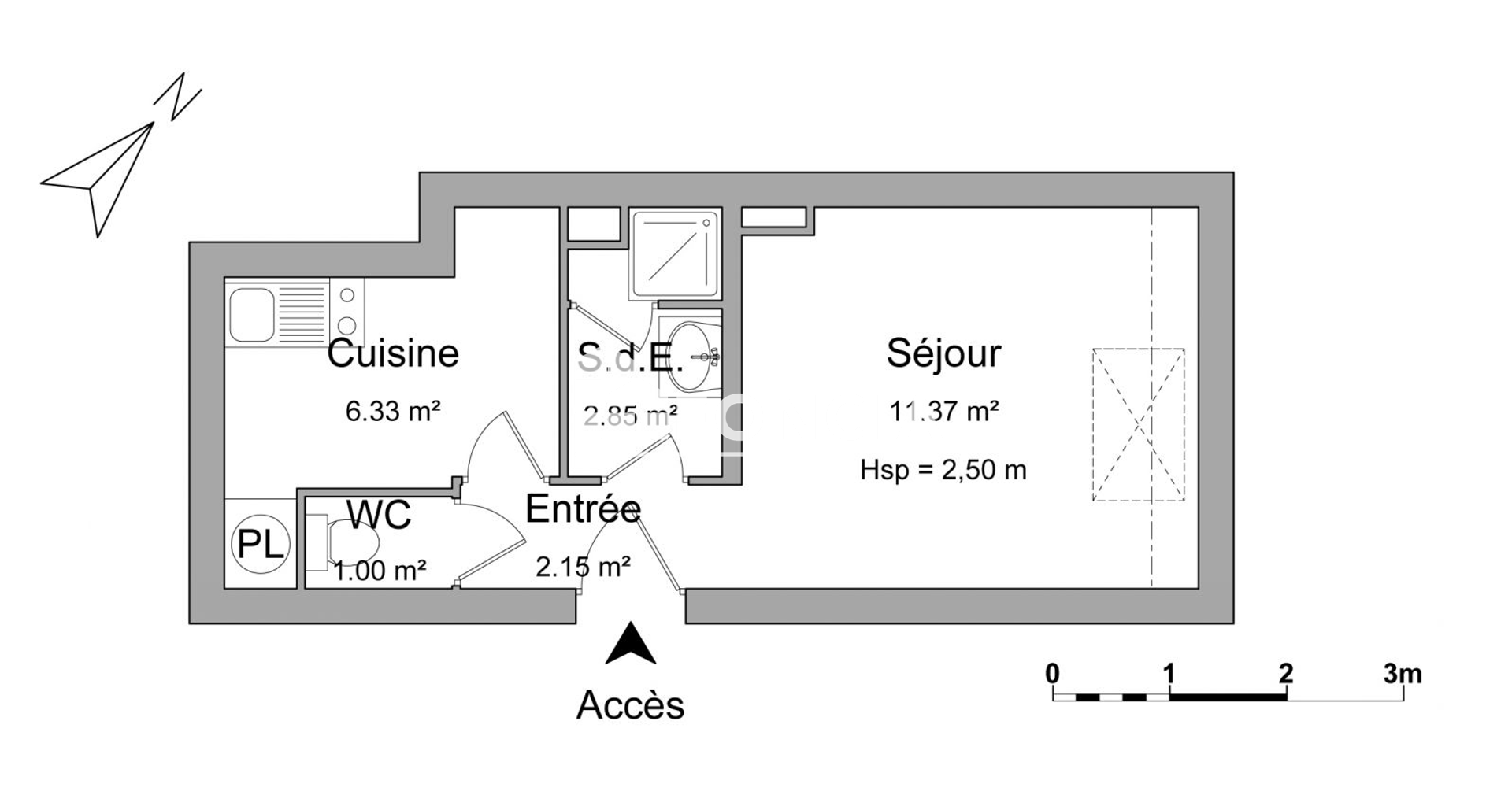 Studio (23.7 m²) à louer - Bezons (95870)