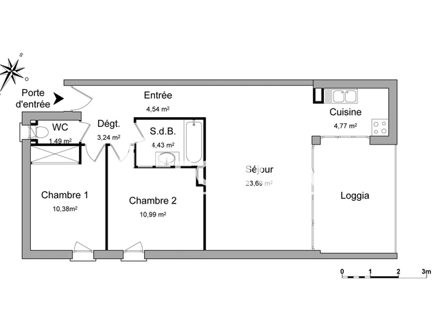 Appartement 3 pièces (63.53 m²) à louer - Saint Pierre D'irube (64990)