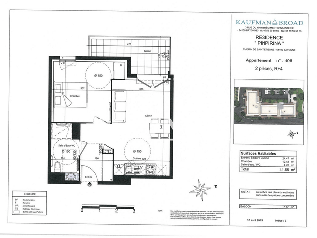 Appartement 2 pièces (41.65 m²) à louer - Bayonne (64100)