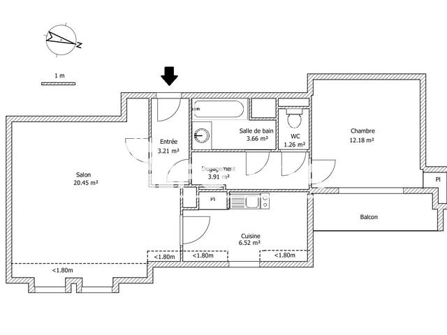 Appartement 2 pièces (51.19 m²) à louer - La Madeleine (59110)
