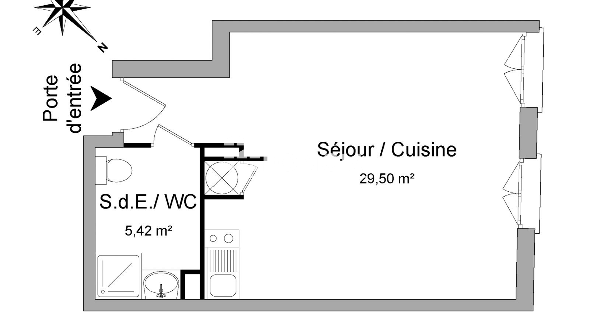 Studio (34.92 m²) à louer - Bougival (78380)