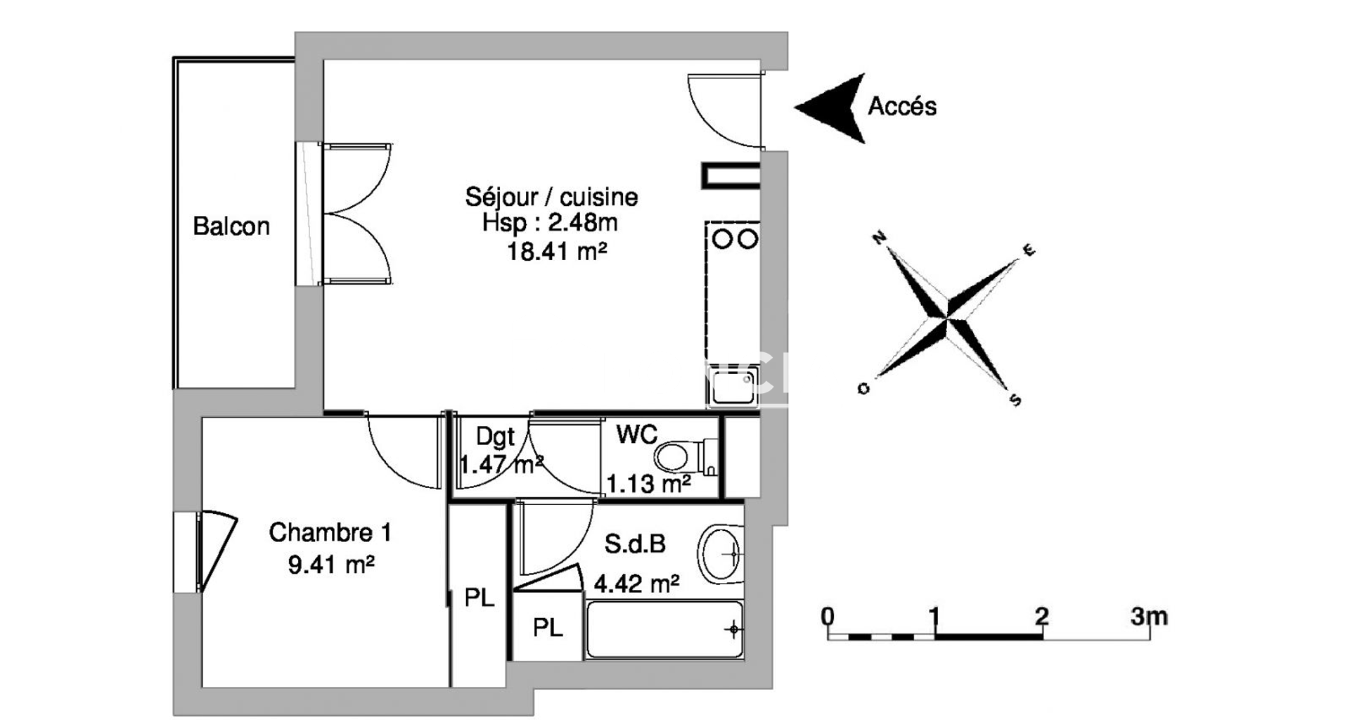 Appartement 2 pièces (34.53 m²) à louer - Morlaàs (64160)
