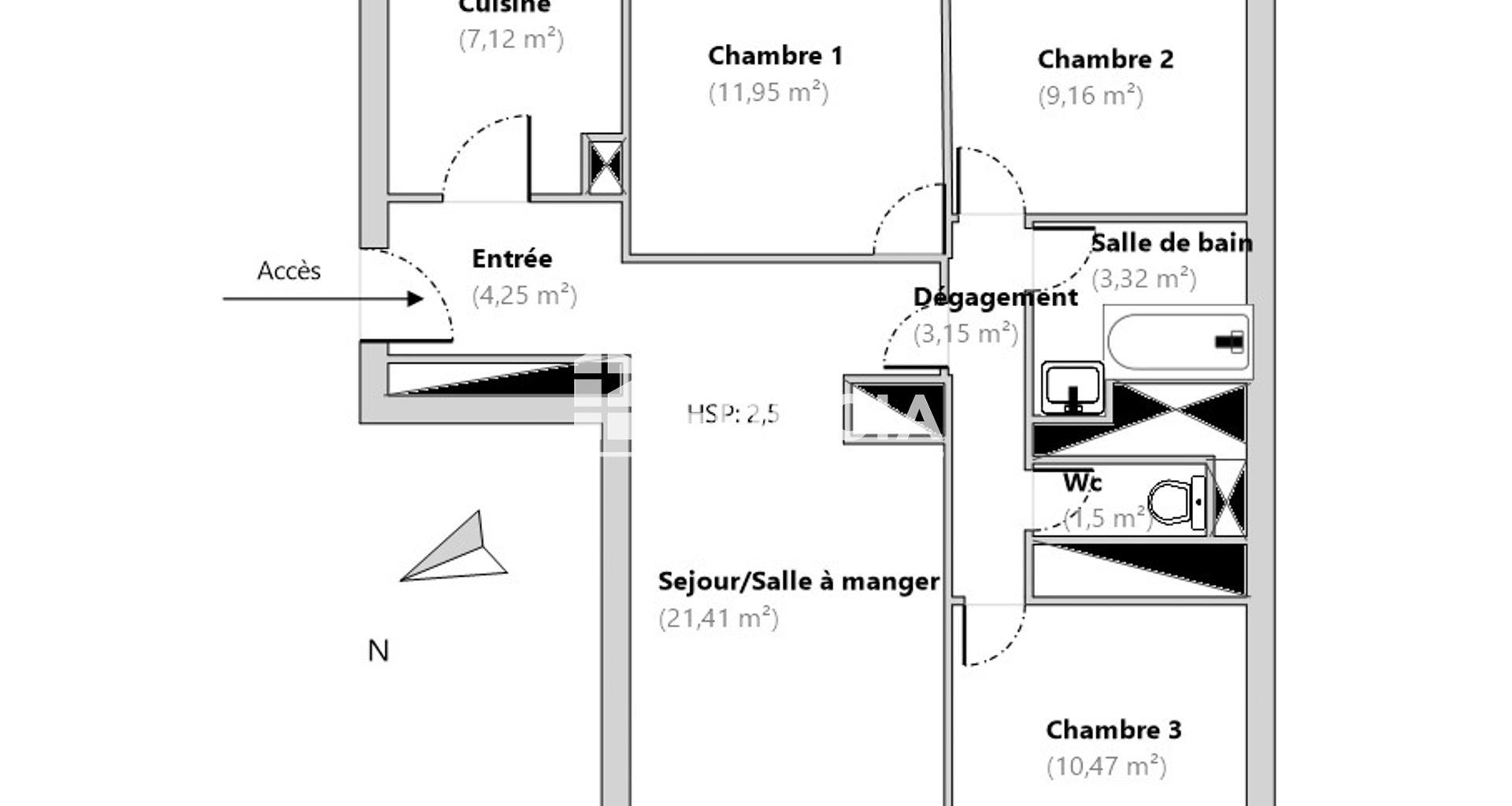 Appartement 4 pièces (72.33 m²) à louer - La Madeleine (59110)