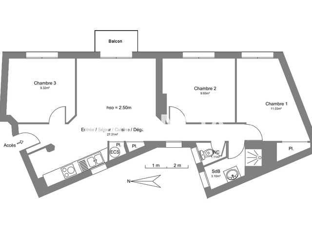 Appartement 4 pièces (61.8 m²) à louer - Tarbes (65000)