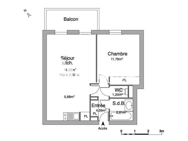 Appartement 2 pièces (42.3 m²) à louer - Pau (64000)