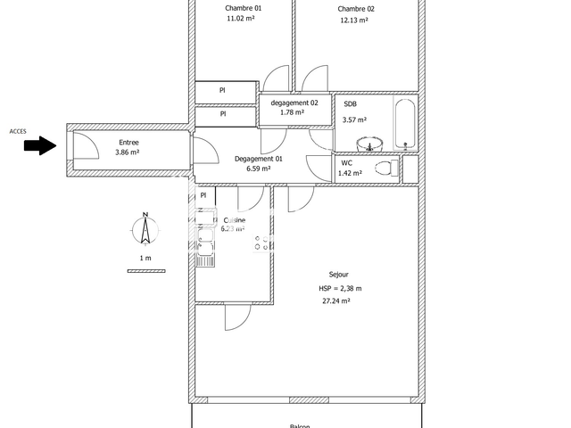 Appartement 3 pièces (73.84 m²) à louer - Wattignies (59139)