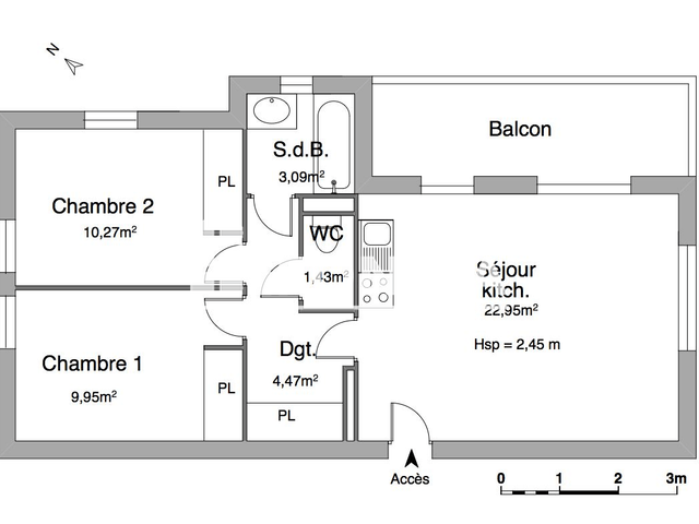 Appartement 3 pièces (51.77 m²) à louer - Onet Le Chateau (12850)