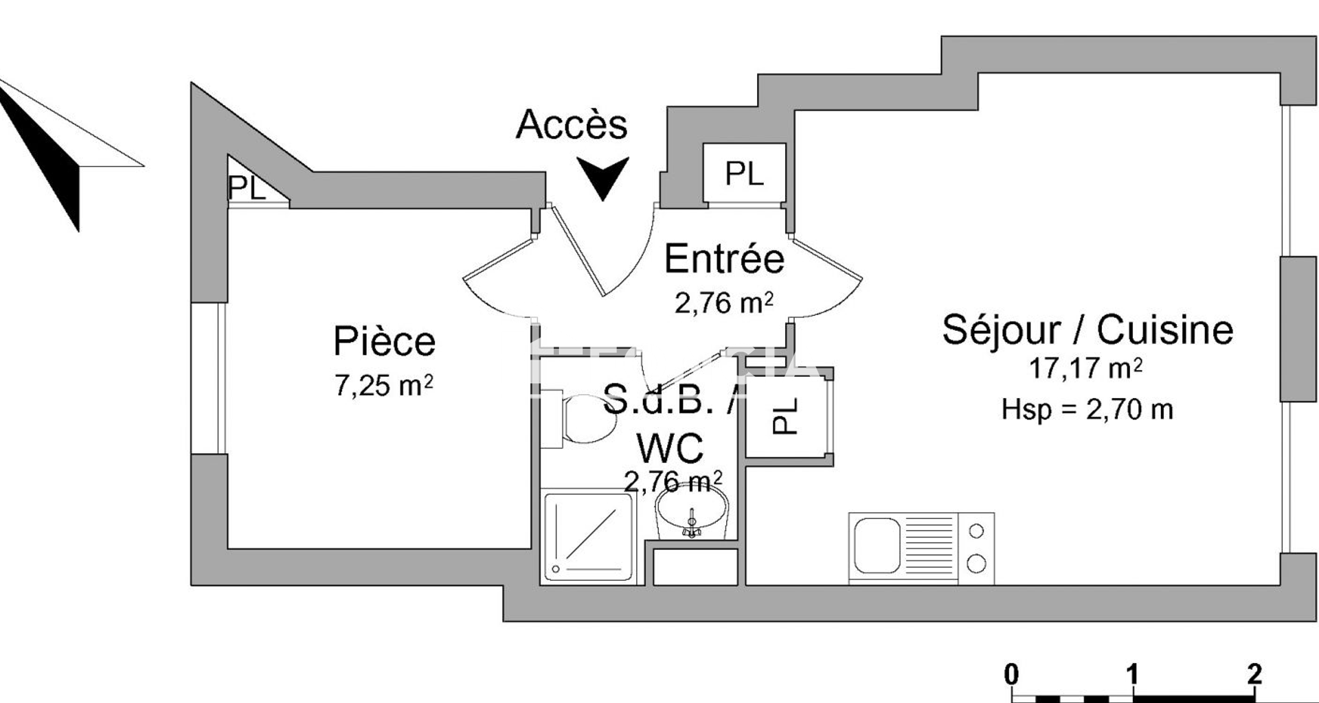 Appartement 2 pièces (29.94 m²) à louer - Brest (29200)