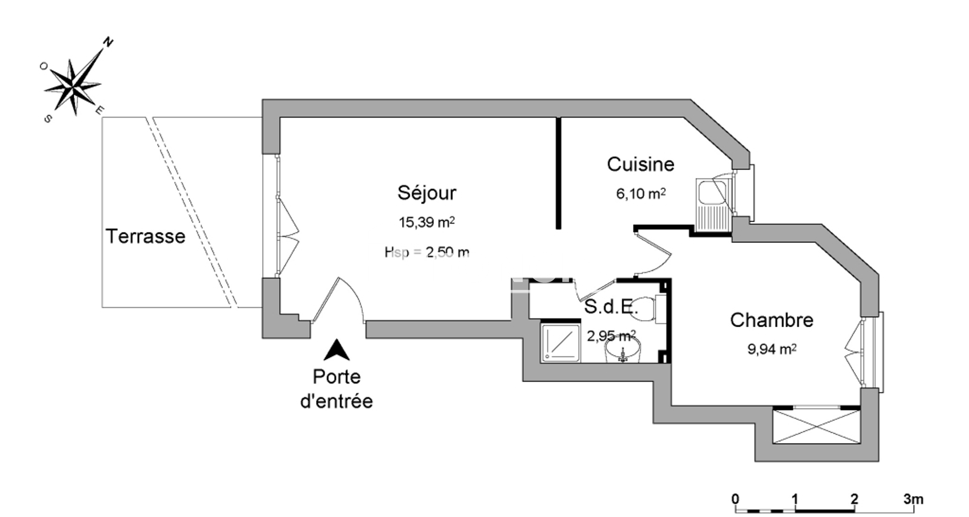 Appartement 2 pièces (34.38 m²) à louer - Houilles (78800)