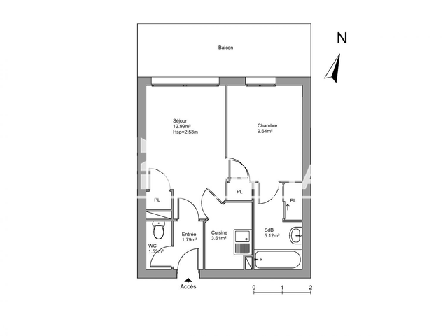 Appartement 2 pièces (34.68 m²) à louer - Mont De Marsan (40000)