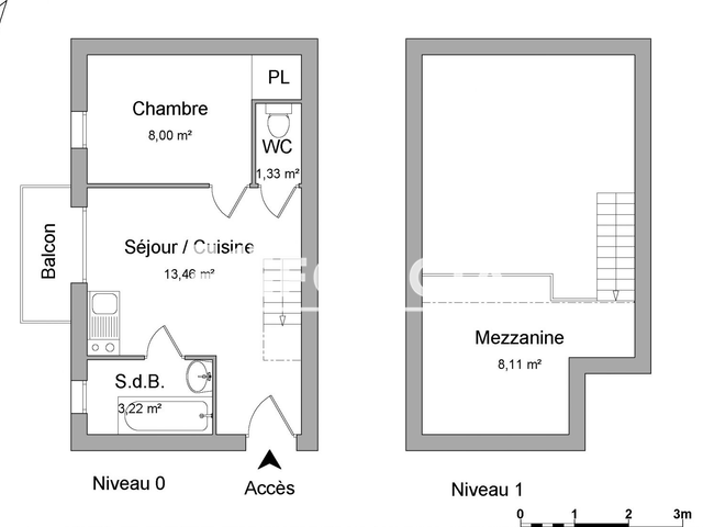 Appartement 2 pièces (34.12 m²) à louer - Mont De Marsan (40000)
