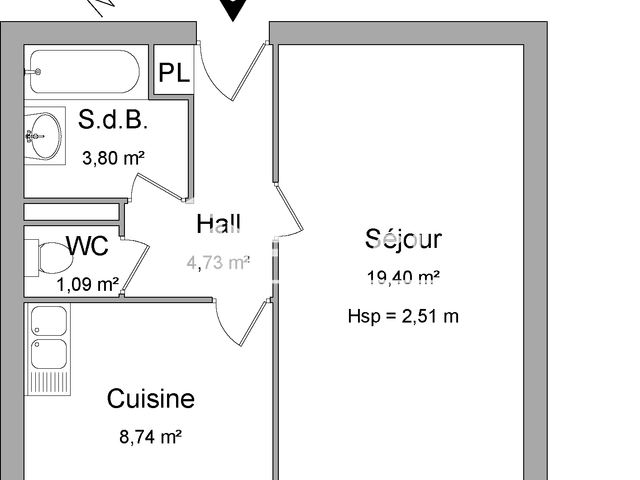 Studio (37.76 m²) à louer - Wattignies (59139)