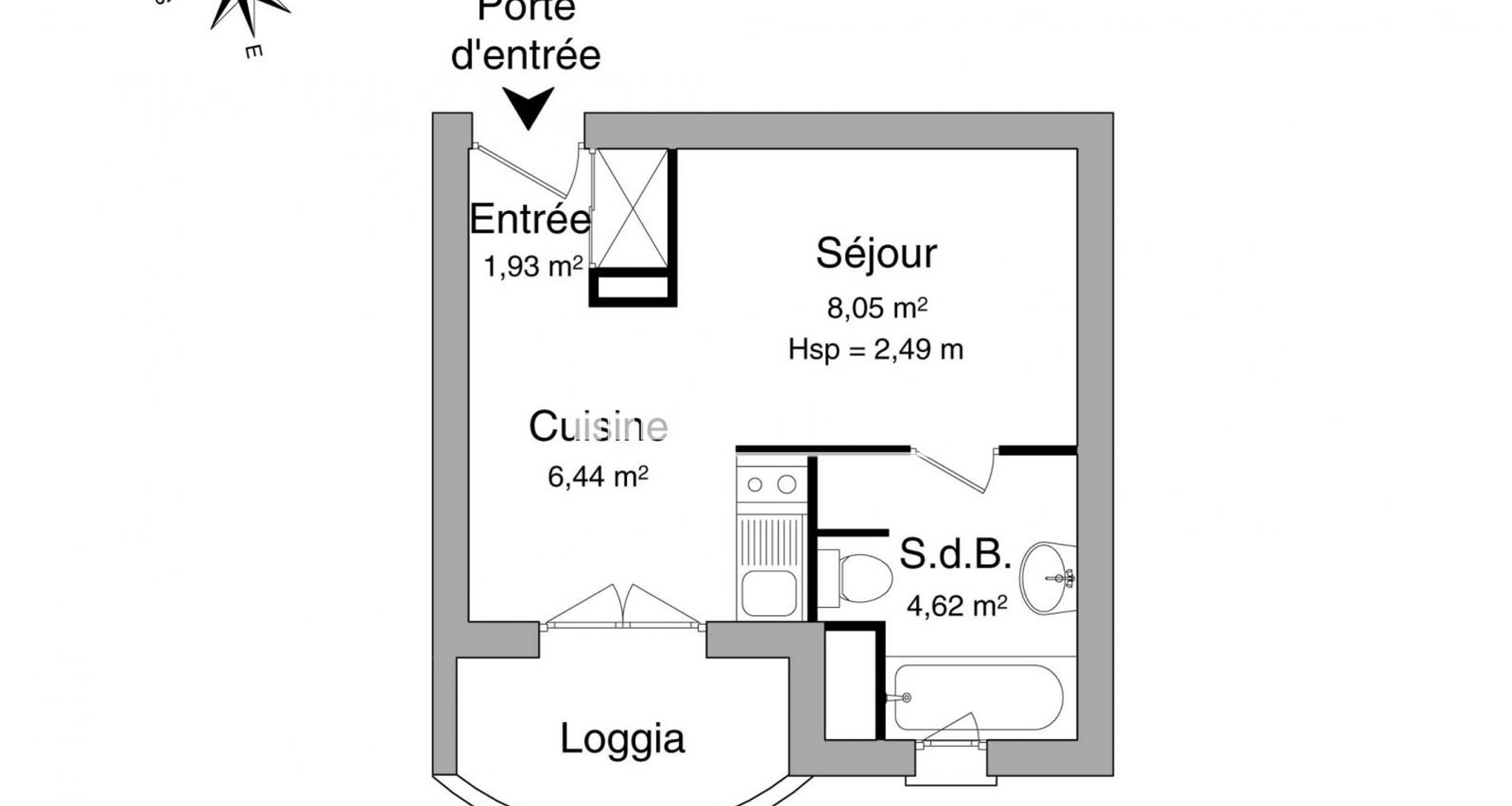 Studio (21.04 m²) à louer - Pau (64000)