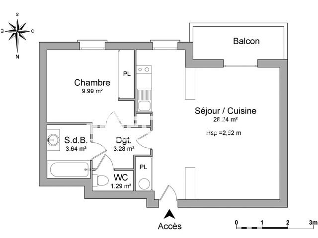 Appartement 2 pièces (46.44 m²) à louer - Valenciennes (59300)