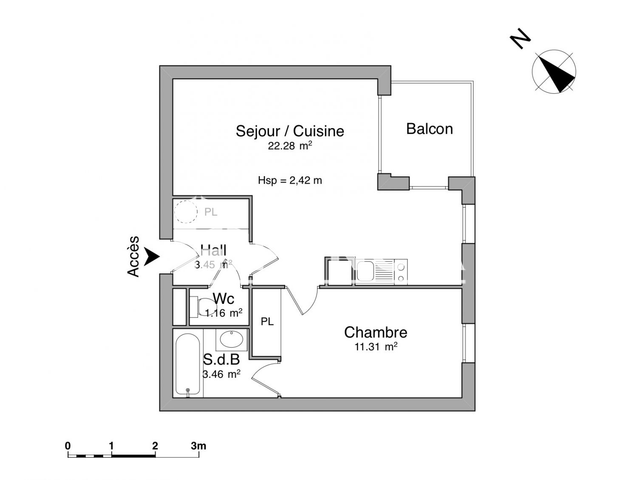 Appartement 2 pièces (41.66 m²) à louer - Montigny En Gohelle (62640)