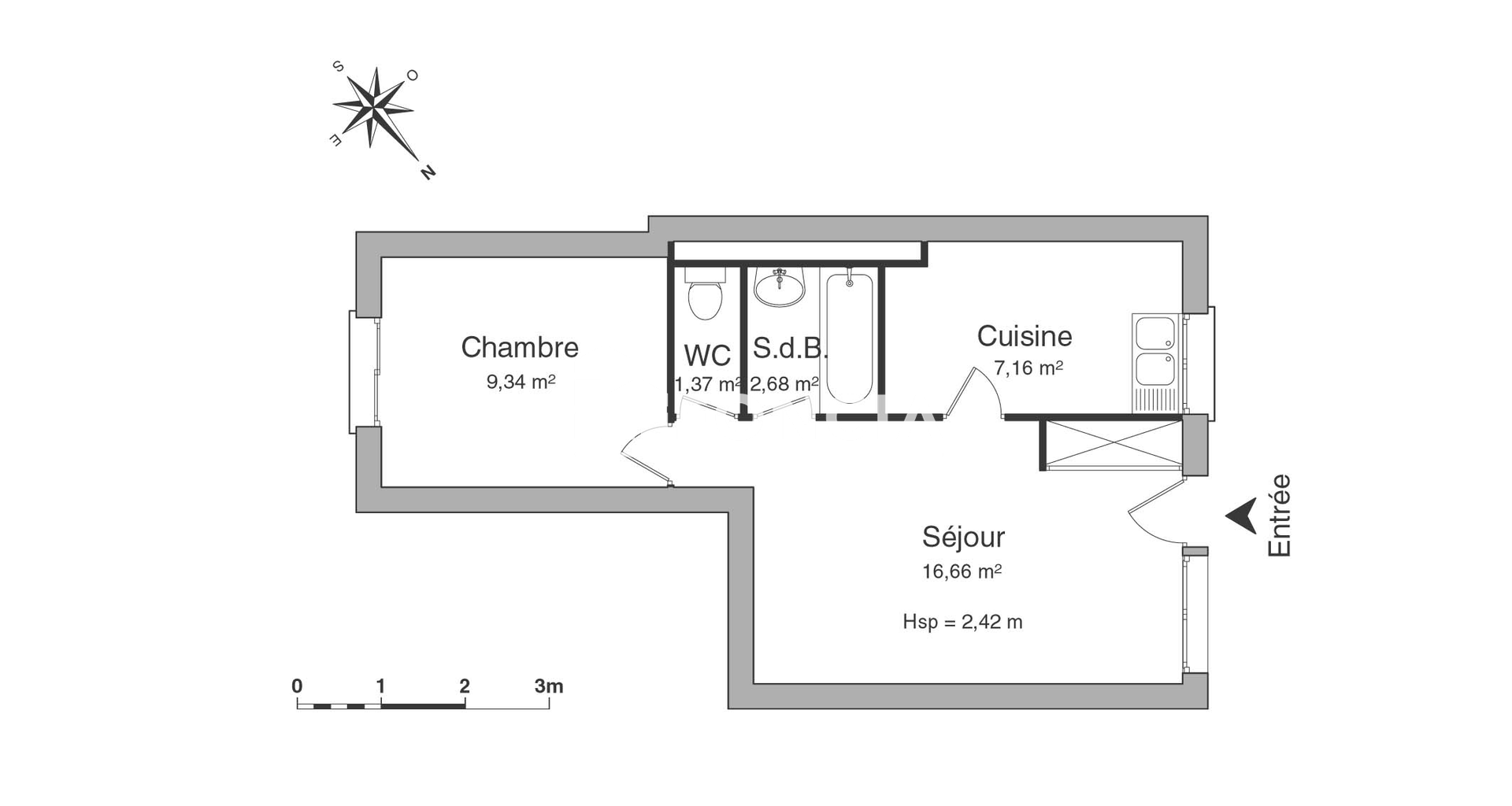Appartement 2 pièces (37.21 m²) à louer - Sartrouville (78500)