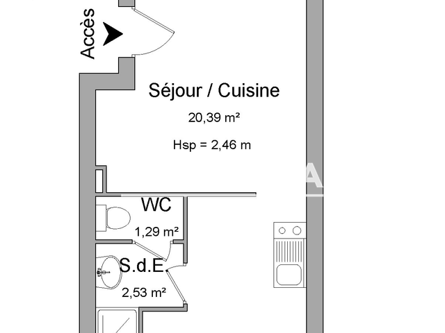 Studio (24.21 m²) à louer - Brest (29200)
