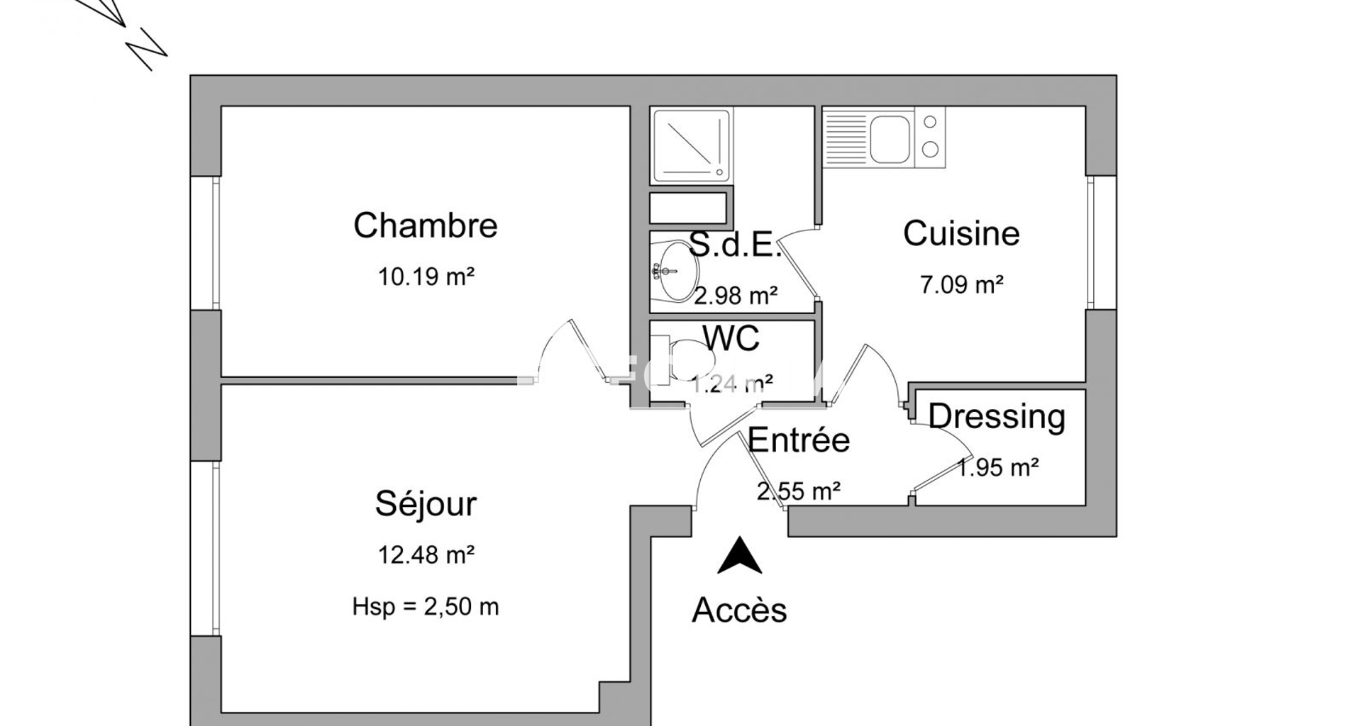 Appartement 2 pièces (38.48 m²) à louer - Bezons (95870)