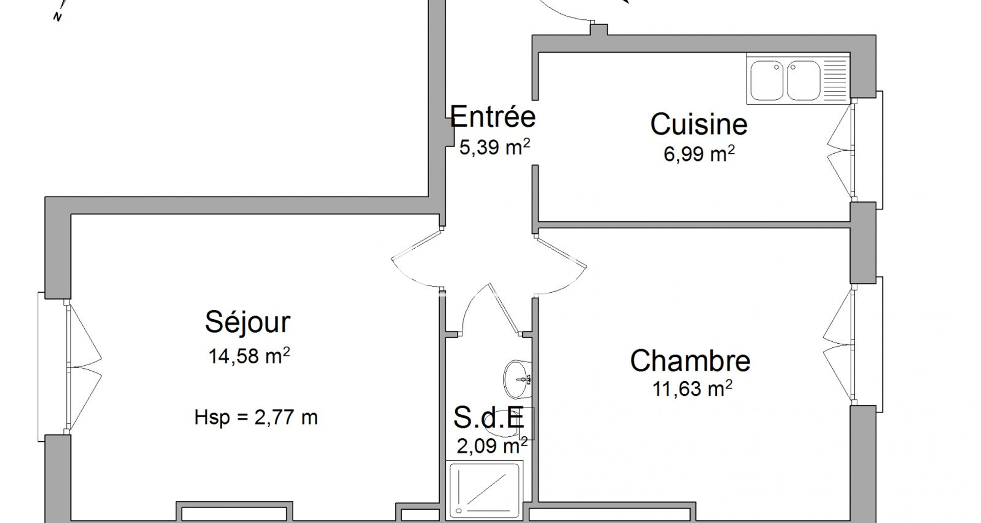Appartement 2 pièces (40.68 m²) à louer - Brest (29200)