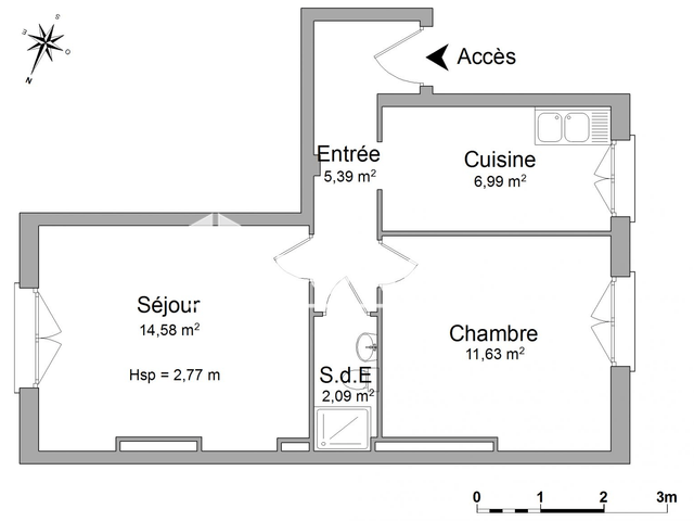 Appartement 2 pièces (40.68 m²) à louer - Brest (29200)
