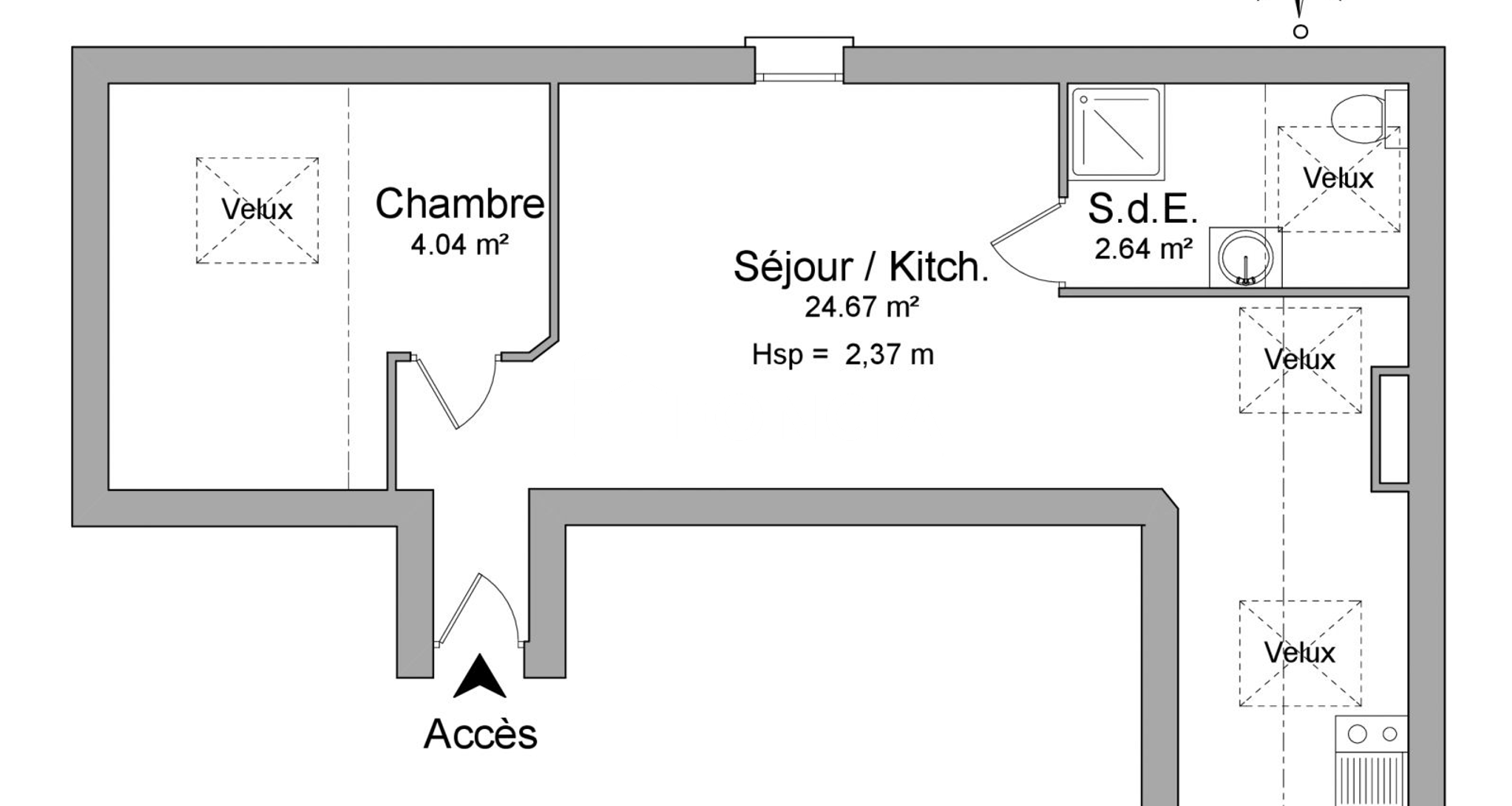 Appartement meublé 2 pièces (31.35 m²) à louer - Pau (64000)