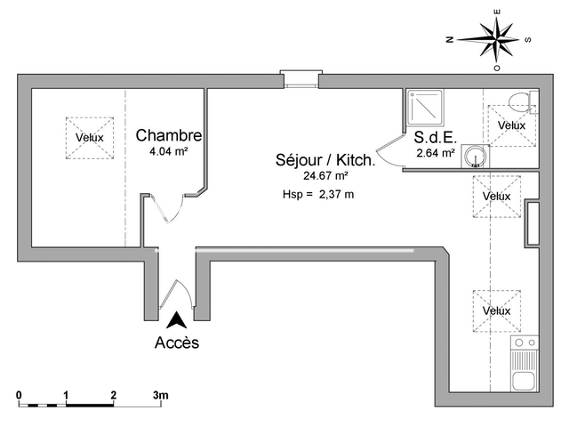 Appartement meublé 2 pièces (31.35 m²) à louer - Pau (64000)