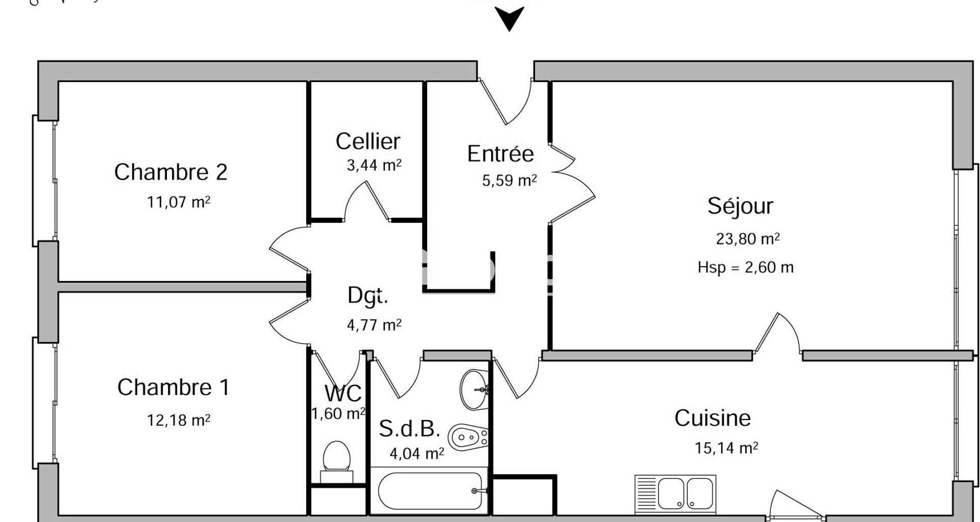 Appartement 3 pièces (82.11 m²) à louer - Lille (59800)