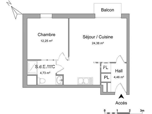 Appartement 2 pièces (45.82 m²) à louer - Armentieres (59280)