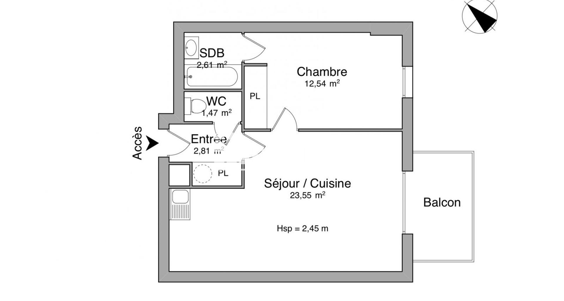 Appartement 2 pièces (42.98 m²) à louer - Albi (81000)