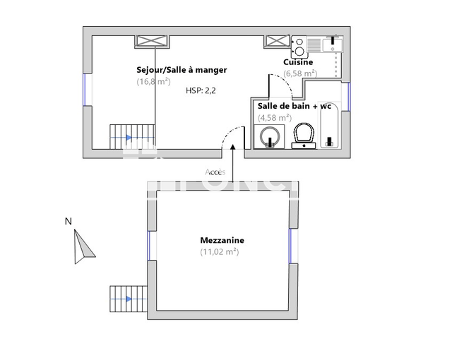 Studio meublé (34.92 m²) à louer - Lille (59000)