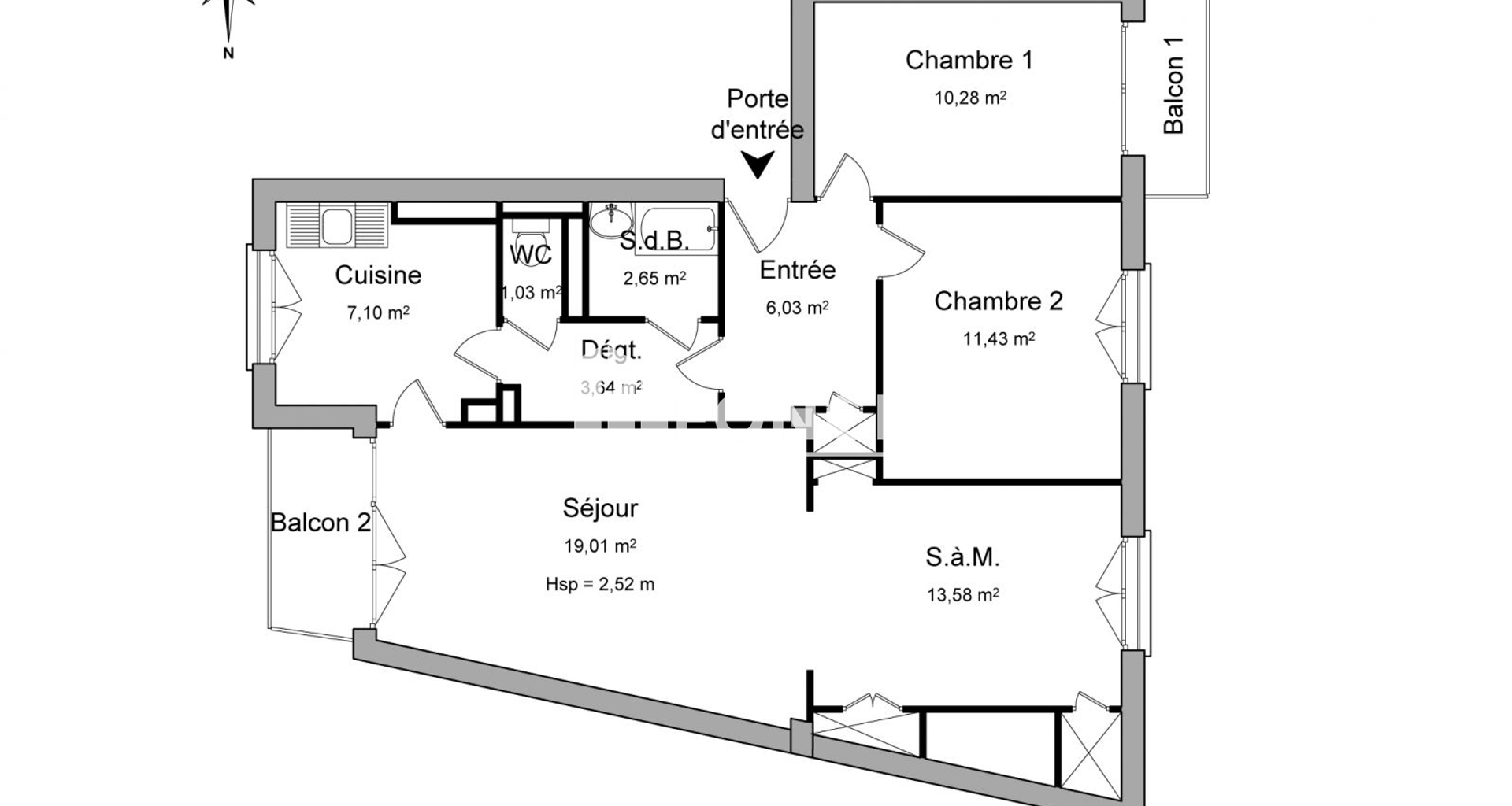 Appartement 4 pièces (74.75 m²) à louer - Nantes (44300)