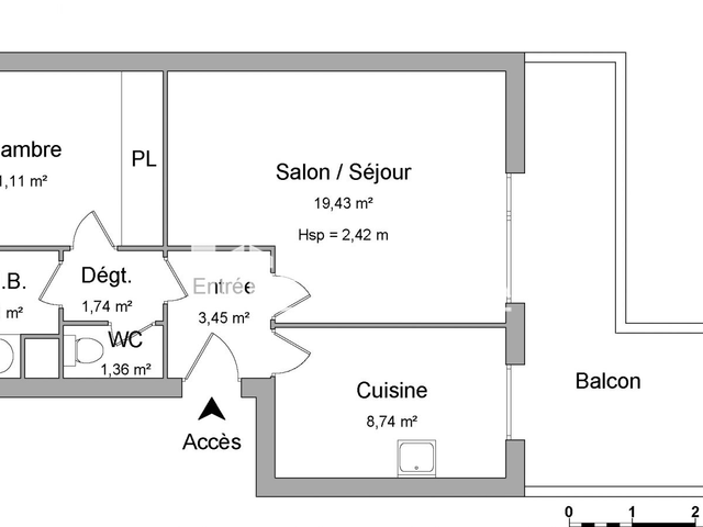 Appartement 2 pièces (49.84 m²) à louer - Mont De Marsan (40000)