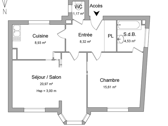 Appartement 2 pièces (59.53 m²) à louer - Tarbes (65000)