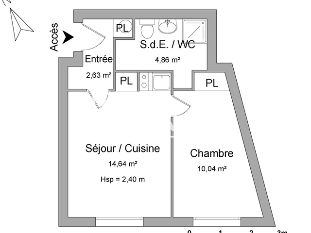 Appartement 2 pièces (32.17 m²) à louer - Arras (62000)